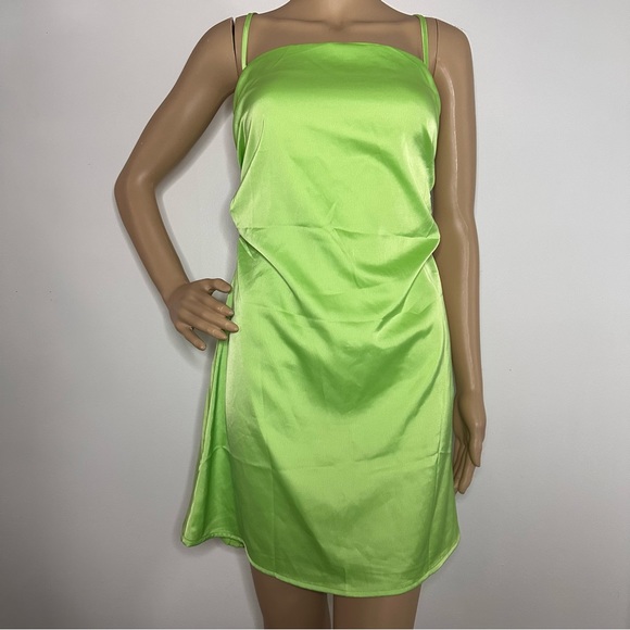 Nasty Gal Lace Up Back Satin Cami Mini Dress - Picture 2 of 10